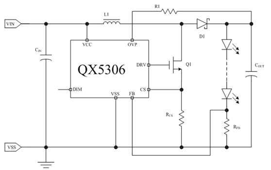 QX5306升壓型大功率LED驅(qū)動芯片