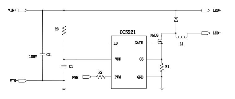 OC5220共陽極 深度調(diào)光DC-DC降壓恒流芯片替換Hi7001 Hi7000