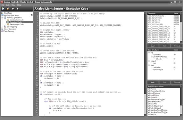 Texas Instruments 的 Sensor Controller Studio 軟件